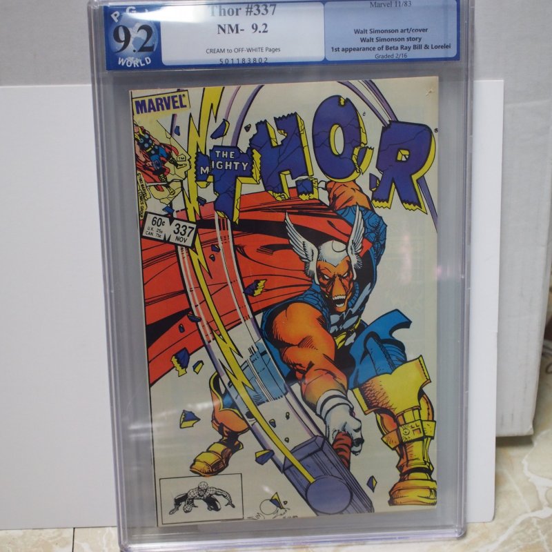 The Mighty Thor #337 (1983) PGX 9.2 Off-White pages. 1st Beta Ray Bill