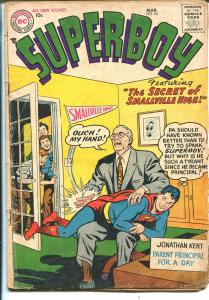 Superboy #55 1957-DC-spanking cover-Pa Kent-FR