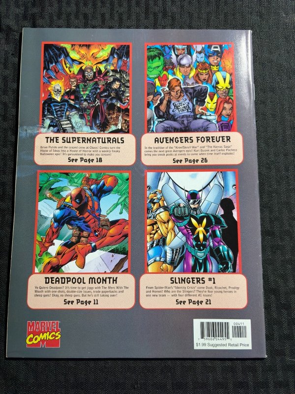 1998 Oct MARVEL COMICS CATALOG Magazine FVF 7.0 John Byrne Spider-Man Poster