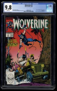 Wolverine #5 CGC NM/M 9.8 White Pages