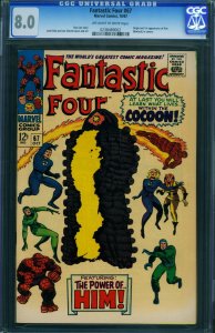 FANTASTIC FOUR #67-1967 CGC 8.0- HIM/WARLOCK ORIGIN 0238489002