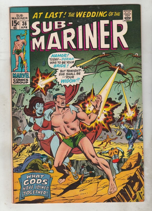 Sub-Mariner #36 (Apr-71) FN/VF Mid-High-Grade Sub-Mariner, Namor! Wrightson Art