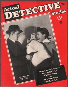Actual Detective 4/1942-crime-mystery-horror-pix-pulp thrills-WWII-VG