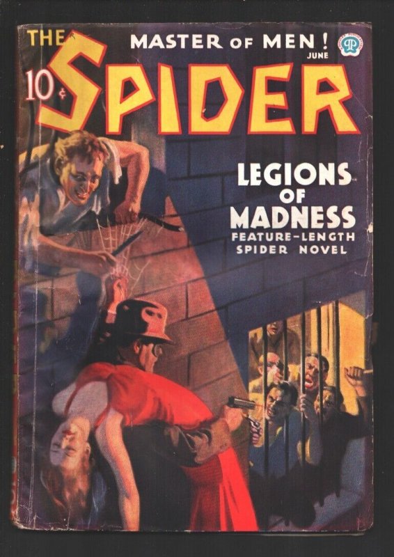 Spider 6/1936-Legions of Madness-Famous John Howitt cover depicts the Spide... 