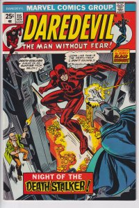 Daredevil #115 (Nov 1974) Sharp VF 8.0! Hulk 181 ad and MVS intact!