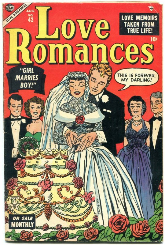Love Romances #42 1954- Atlas Romance- Vince Colletta VG/FN