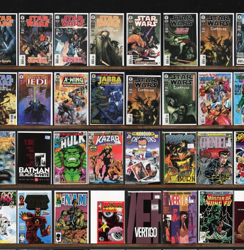 Huge Lot 150+ Comics with Star Wars, The Incredible Hulk, X, Grendel & More!