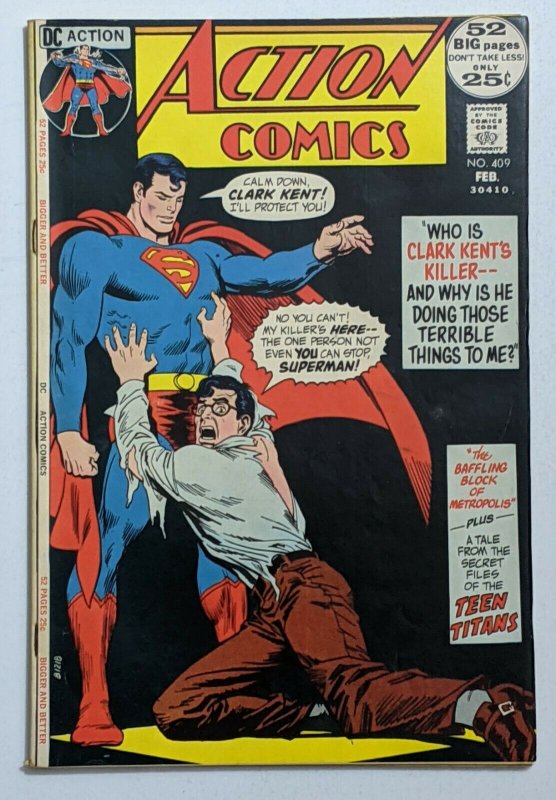 Action Comics #409 (Feb 1972, DC) FN 6.0 Oroginnof Fortress of Solitude door
