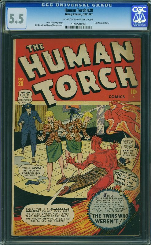 Human Torch #28 (Timely Comics, 1947) CGC 5.5