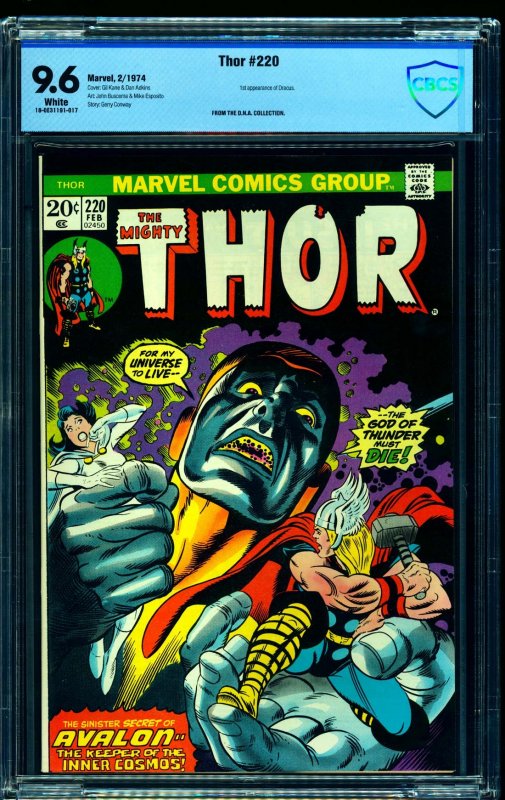 Thor #220 CBCS NM+ 9.6 White Pages Marvel Comics