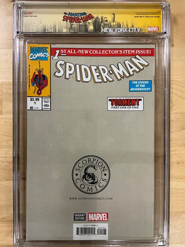Spider-Man: Facsimile Edition #1 Virgin Reverse Cover CGCSS 9.8 Signed by Crain