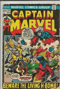 Captain Marvel #23 ORIGINAL Vintage 1972 Marvel Comics  