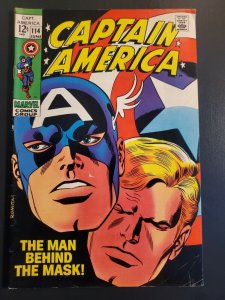 CAPTAIN AMERICA #114 (1969) F+ (6.5) BEHIND THE MASK|