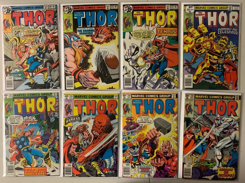 Mighty Thor bronze-age comics lot #271-314 newsstand 40 diff avg 5.0 (1978-81)