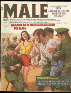 MALE JUNE 1959-SPICY GOOD GIRL ART COVER-MADAME PENAL VG