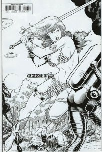 Mars Attacks Red Sonja #1 Barry Kitson 1 in 25 B&W Wrap Around Cover !!!   NM