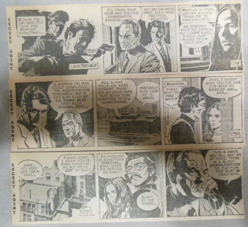 (312) Secret Agent Corrigan  Dailies by Al Williamson from 1971 Complete Year !