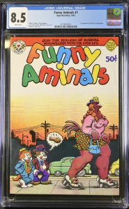 (1972) Apex Novelties Funny Aminals #1 CGC 8.5 WP! 1st MAUS! Crumb art!