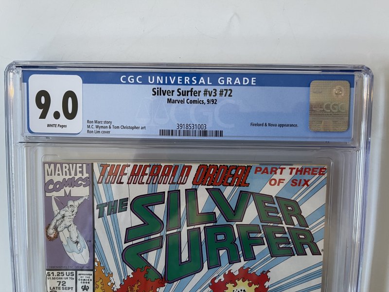 Silver Surfer #72 CGC 9.0 -1st Nebula As A Cyborg (GOTG) -Firelord & Nova App.!