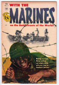 With The Marines on the Battlefronts of the World #2 (Mar-54) VF High-Grade M...