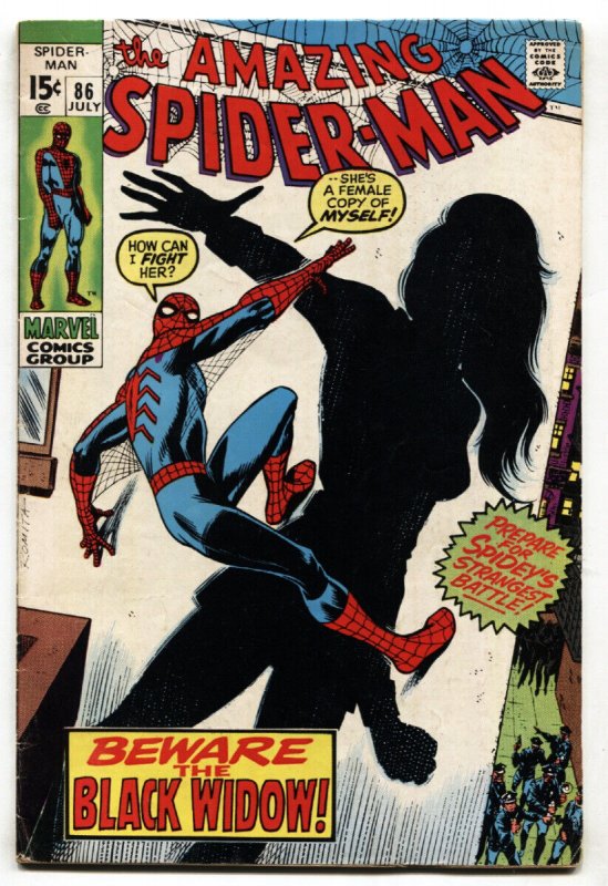 Amazing Spider-Man #86-1970-BLACK WIDOW origin issue- Romita VG