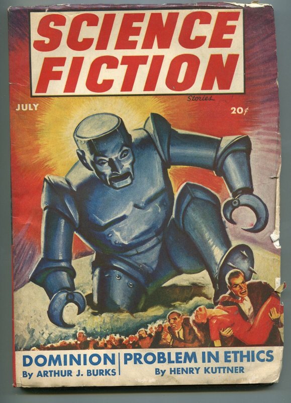 SCIENCE FICTION STORIES-07/1943-COLUMBIA-MENACING ROBOT-ROBERT BLOCH-KUTTNER-vg 