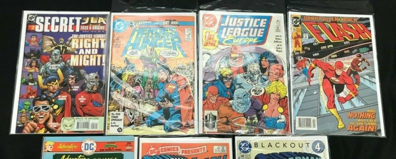 MISC DC 7PC LOT (VF) FLASH!! SUPERMAN!! JLA ORIGINS!! 1984-1991