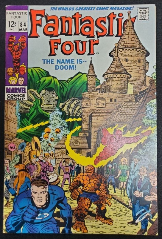 Fantastic Four #84 Classic Dr. Doom Cover Stan Lee Jack Kirby 1968 Marvel VF 