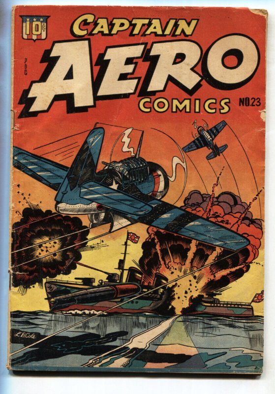 Captain Aero #23--1945--LB COLE cover--comic book