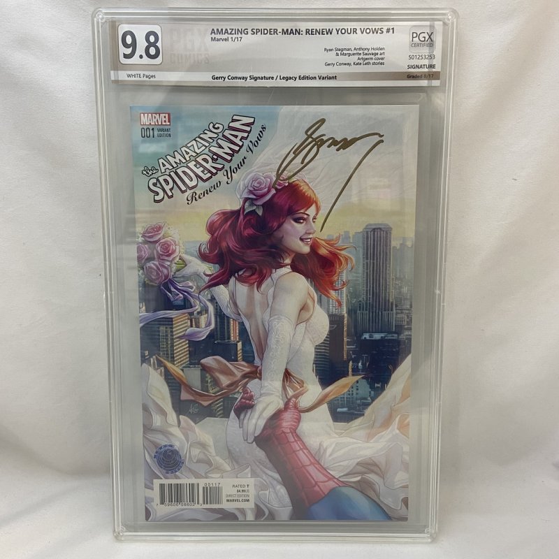 AMAZING SPIDER-MAN: RENEW YOUR VOWS #1 PGX 9.8 NM/MT SIGNED BY GERRY CONWAY!