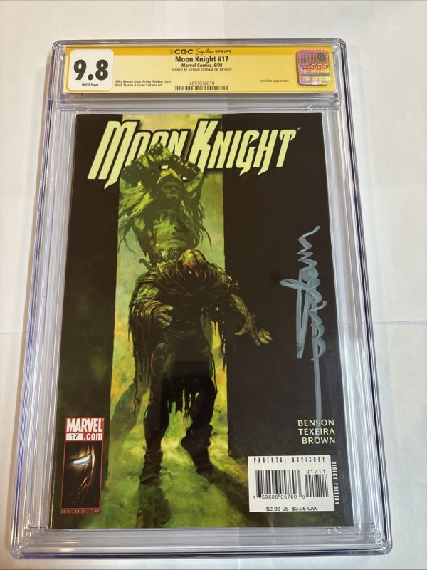 Moon Knight (2008) # 17 (CGC 9.8 SS) Signed Arthur Suydam • Marvel