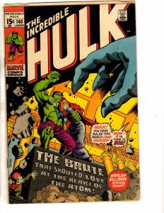 Incredible Hulk #140 VG/FN Marvel Comic Book Silver Age Golem Herb Trimpe NP4