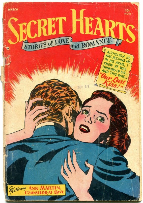 SECRET HEARTS #8 1952-DC ROMANCE-NICE & RARE-GIRLS! G 