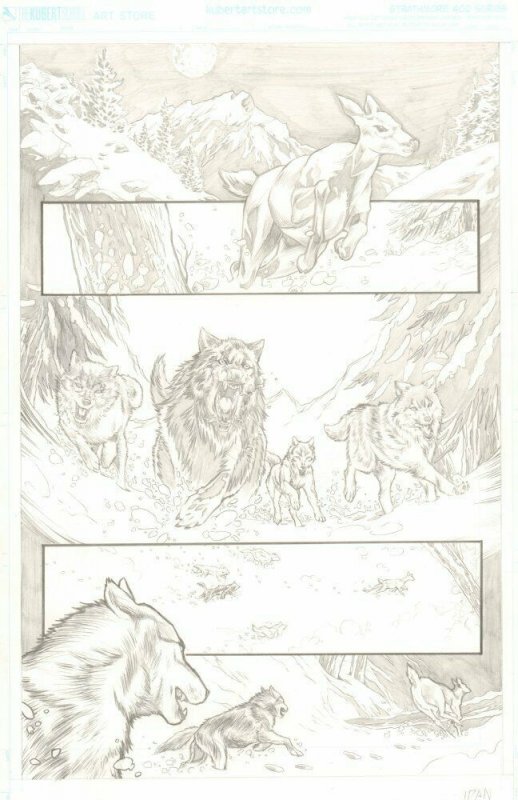 Feral Wolverine hunts a Deer 4pg Pencil Story - art by Idan Knafo Kerbis