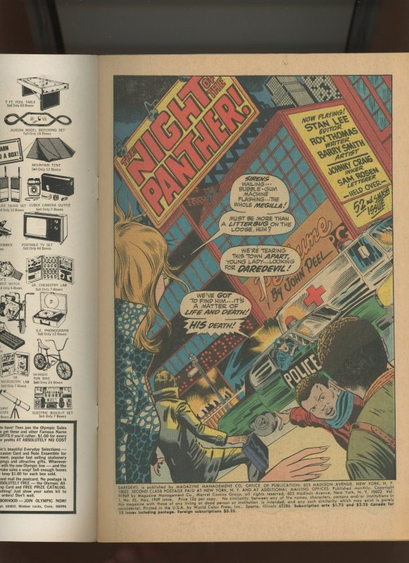 (1969) Daredevil #52: SILVER AGE! WE COMBINE SHIPPING! (7.0/7.5)