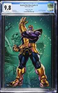 2025 DEATH OF SILVER SURFER #3 CAMPBELL 1:100 THANOS VARIANT COVER CGC 9.8 WP!