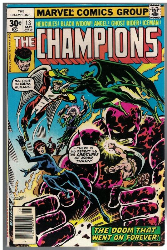 CHAMPIONS 13 FN- May 1977 Hercules, Black Widow,,Angel