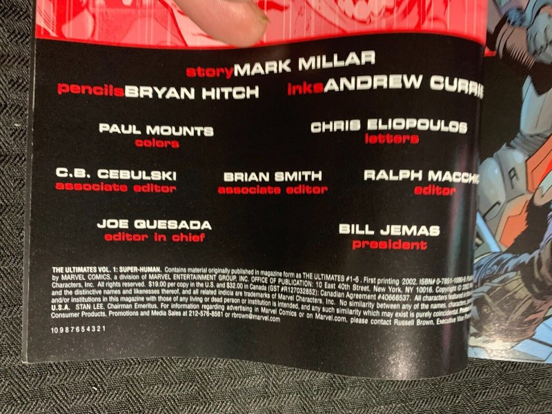 2002 THE ULTIMATES Super-Human Vol. 1 SC FN+ 6.5 1st Marvel Comics