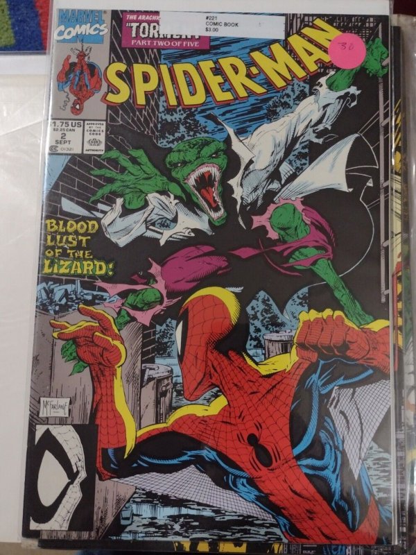 SPIDER-MAN # 2 MARVEL 1990   MCFARLANE TORMENT PT 2 the lizard 