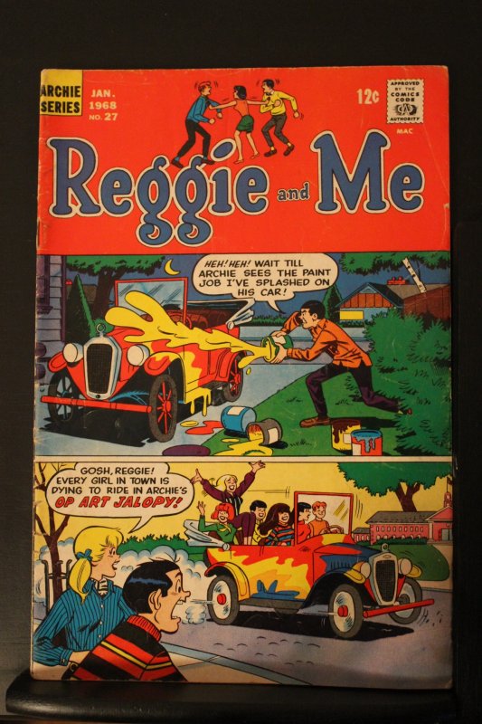 Reggie and Me #27 (1968) Mid-Grade FN, souped up Archie Jealopy cover wow!