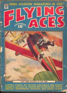 Flying Aces 11/1934-Philp Strange-hero pulp-Donald E Keyhoe-G