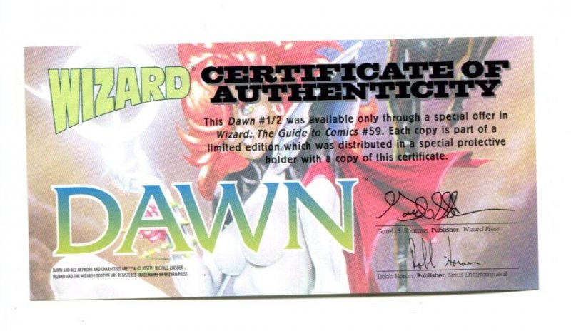Dawn #1/2 - Wizard Edition with COA (9.2) 2000