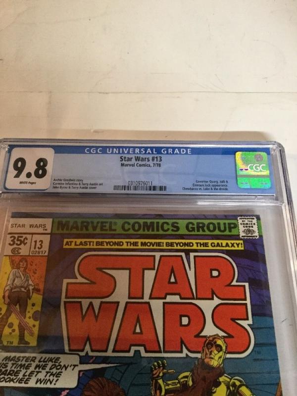 Star Wars 13 Cgc 9.8 White Pages Archie Goodwin Story Chewbacca Vs Luke