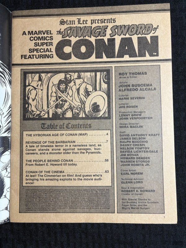 1977 Marvel Super Special SAVAGE SWORD OF CONAN #2 FVF 7.0 John Buscema