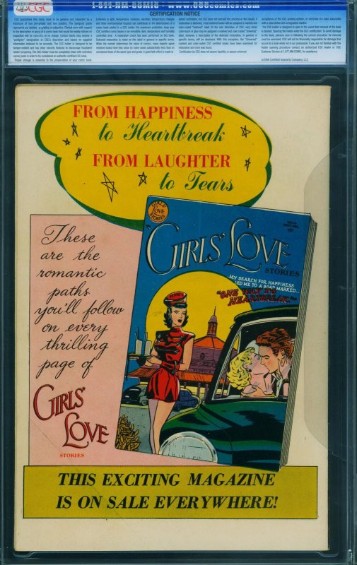 SECRET HEARTS #7 CGC 6.5 WHITE PAGES-1951-DC ROMANCE-RARE- 0238310001