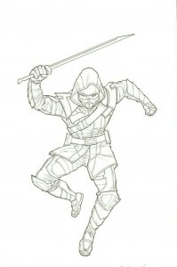 Ronin Original Art by Steve Kurth MARVEL INFINITY WAR DESTINY ARRIVES END GAME