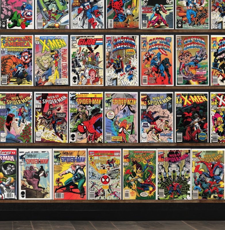 Huge Lot 140+ Comics with Captain America, Web Of Spider-Man & More!