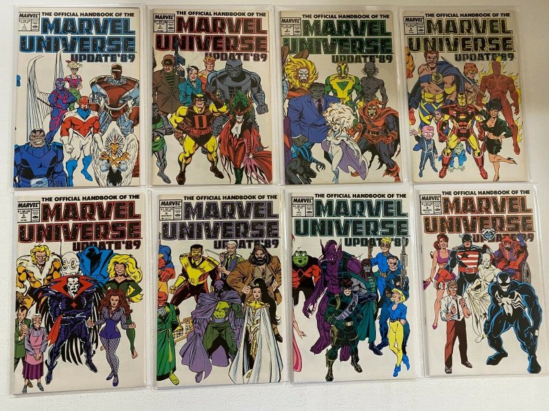 Official Handbook Marvel Universe set #1-8 Update '89 all 8 pieces 6.0 FN (1989)