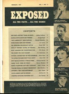 Exposed #12 2/1957-Diana Dors-Eartha Kitt-Hemingway-Natalie Wood-G-