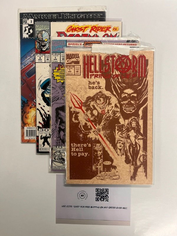 4 Marvel Comics Hellstorm # 1 + Cage # 1 + District X # 2 + Deathlok # 9 79 JS30